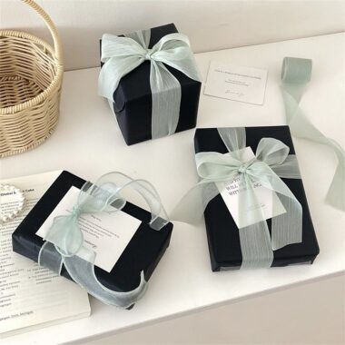 Premium black gift wrapping paper with elegant matte finish