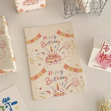 Premium kraft birthday gift wrapping paper with elegant texture