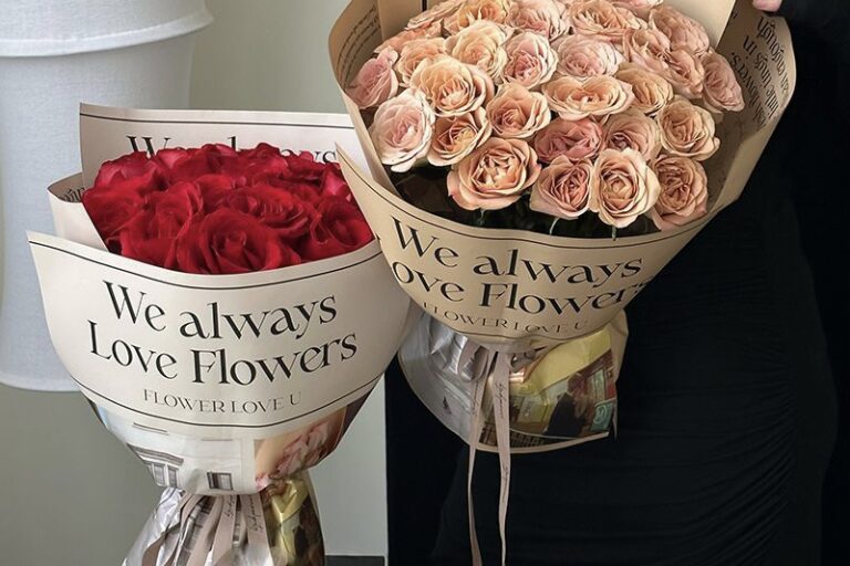 Maillard style English newspaper flower wrapping paper