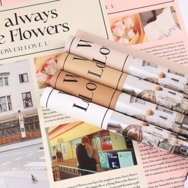 Maillard style English newspaper flower wrapping paper