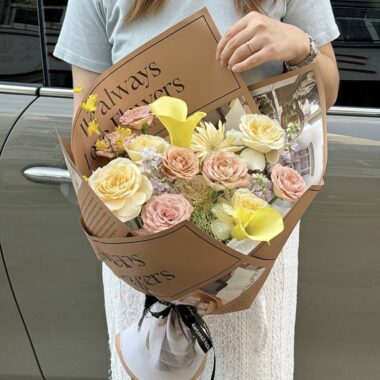 Maillard style English newspaper flower wrapping paper