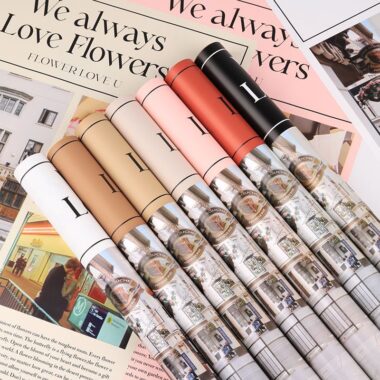 Maillard style English newspaper flower wrapping paper