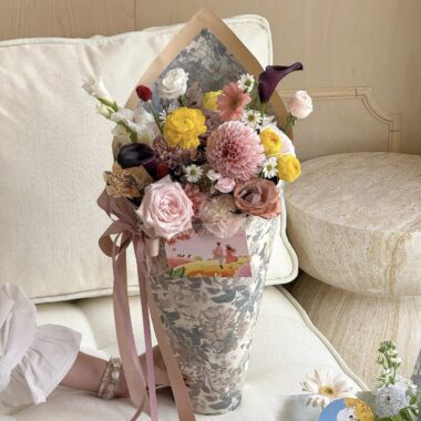 Autumn Maillard vintage thick flower wrapping paper