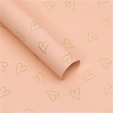 Luxury matte waterproof heart flower wrapping paper
