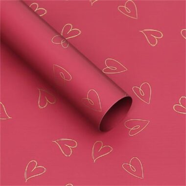 Luxury matte waterproof heart flower wrapping paper
