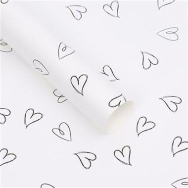 Luxury matte waterproof heart flower wrapping paper