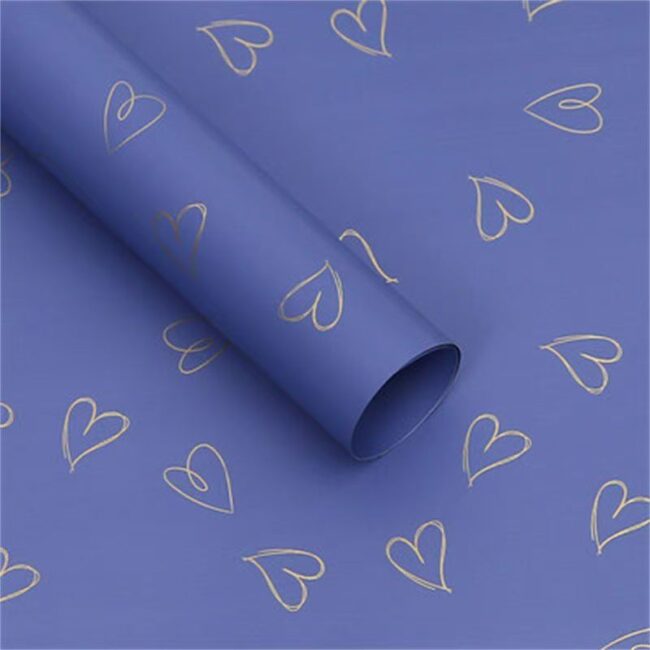 Luxury matte waterproof heart flower wrapping paper