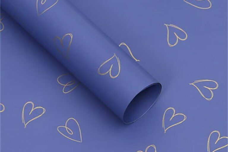 Luxury matte waterproof heart flower wrapping paper