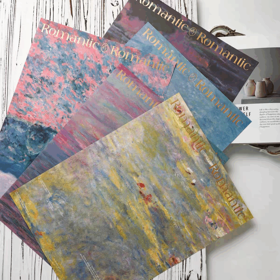 Oil painting floral kraft flower wrapping paper for bouquets