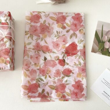 Orange floral sea romantic festival gift wrapping paper