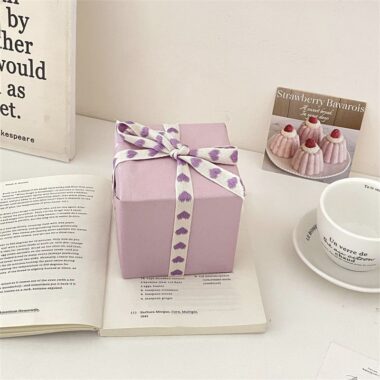 Pearlescent purple festival gift wrapping paper with shimmer