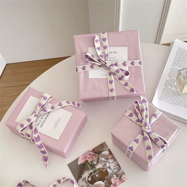 Pearlescent purple festival gift wrapping paper with shimmer