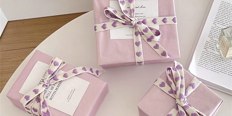 Pearlescent purple festival gift wrapping paper with shimmer