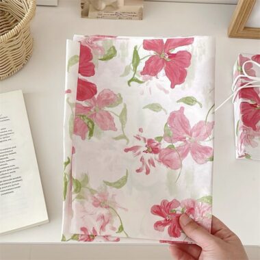 Pink cherry blossom romantic festival gift wrapping paper