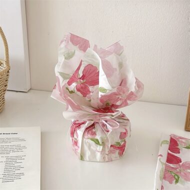 Pink cherry blossom romantic festival gift wrapping paper