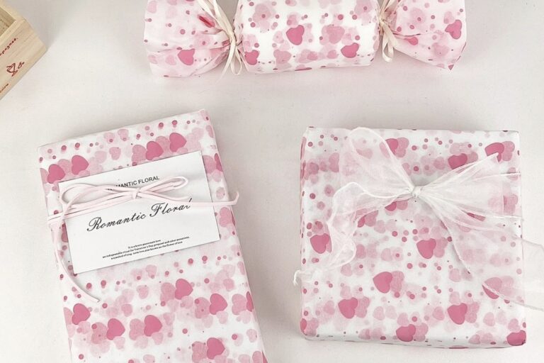 Soft pink heart festival decorative gift wrapping paper