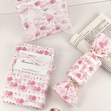 Soft pink heart festival decorative gift wrapping paper
