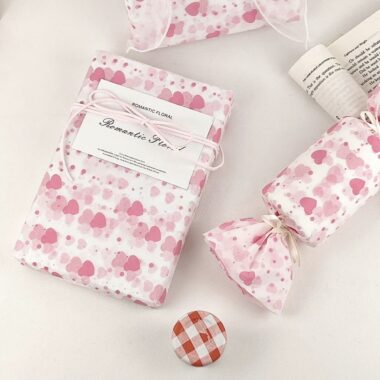 Soft pink heart festival decorative gift wrapping paper