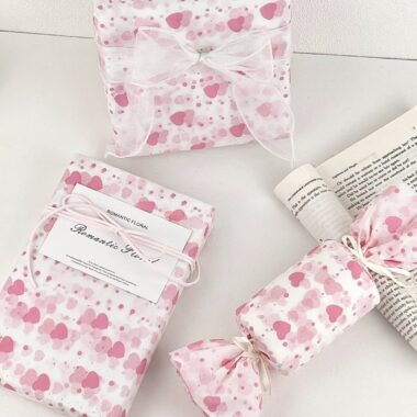 Soft pink heart festival decorative gift wrapping paper