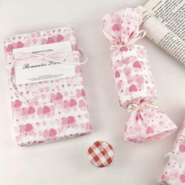 Soft pink heart festival decorative gift wrapping paper