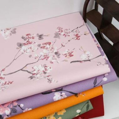 Embossed plum blossom vintage flower wrapping paper