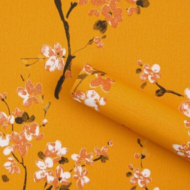 Embossed plum blossom vintage flower wrapping paper