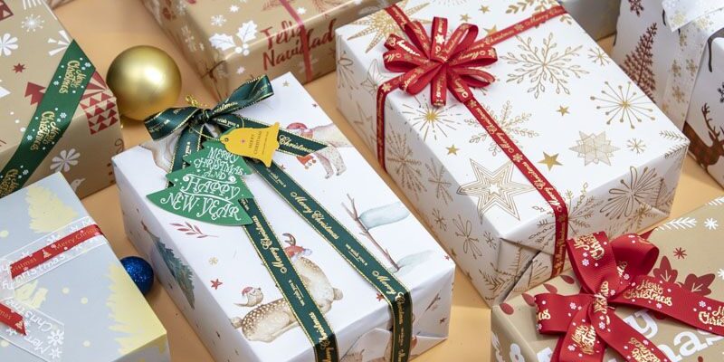Large creative Christmas wrapping paper for premium gifts