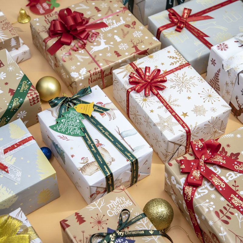 Large creative Christmas wrapping paper for premium gifts
