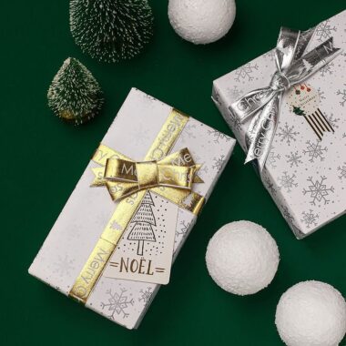 Luxury gold foil Christmas wrapping paper for premium gifts