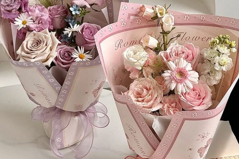 Premium thick floral flower wrapping paper for bouquets