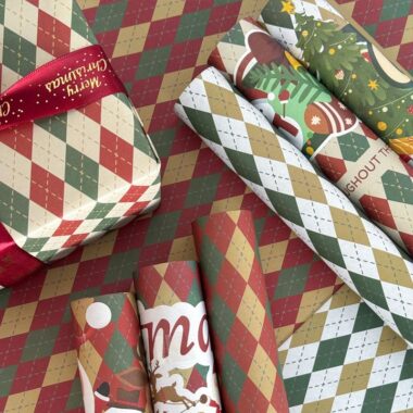 Thick kraft Christmas wrapping paper for eco gift packaging