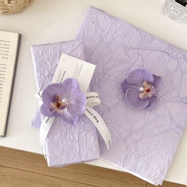 Purple stone texture festival gift wrapping paper decorative style