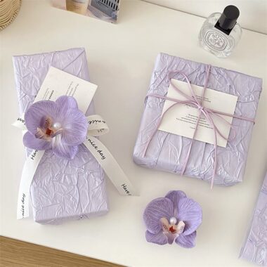 Purple stone texture festival gift wrapping paper decorative style