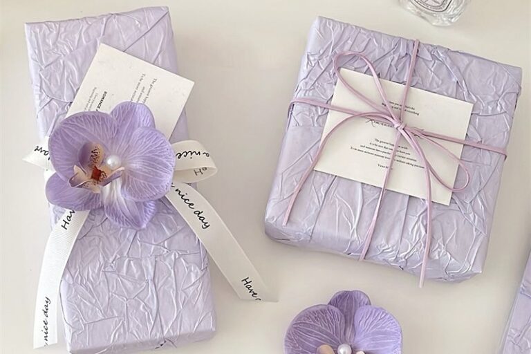 Purple stone texture festival gift wrapping paper decorative style