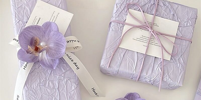 Purple stone texture festival gift wrapping paper decorative style