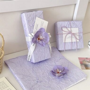 Purple stone texture festival gift wrapping paper decorative style