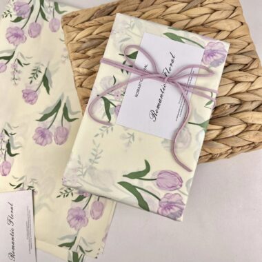 Purple tulip large yellow decorative gift wrapping paper
