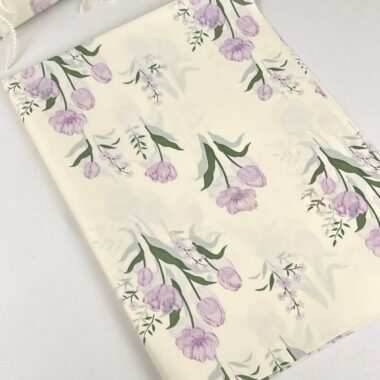 Purple tulip large yellow decorative gift wrapping paper