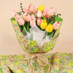Countryside rapeseed floral decorative flower wrapping paper