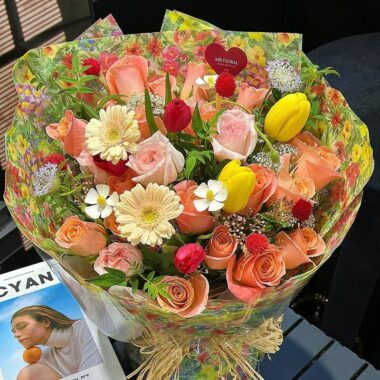 Countryside rapeseed floral decorative flower wrapping paper