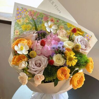 Countryside rapeseed floral decorative flower wrapping paper