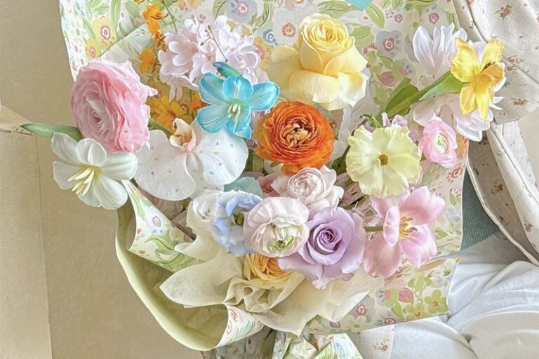 Spring bloom thick florist flower wrapping paper