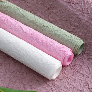 Handmade stone texture crinkled flower wrapping paper