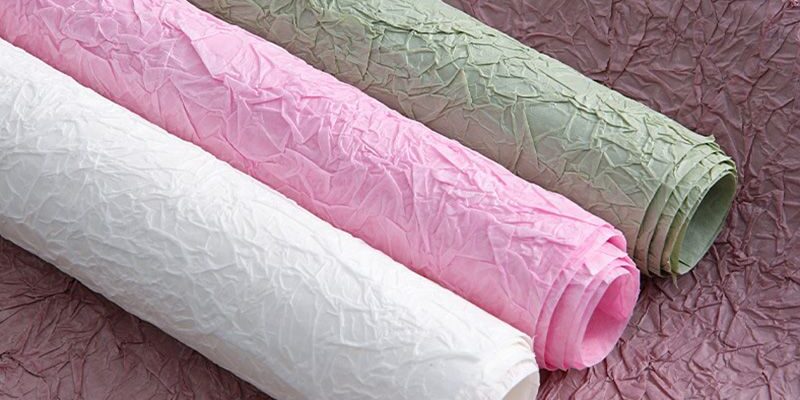 Handmade stone texture crinkled flower wrapping paper