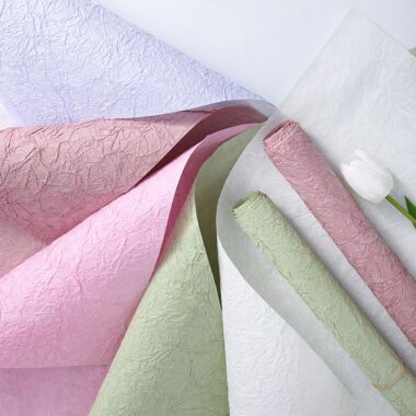 Handmade stone texture crinkled flower wrapping paper