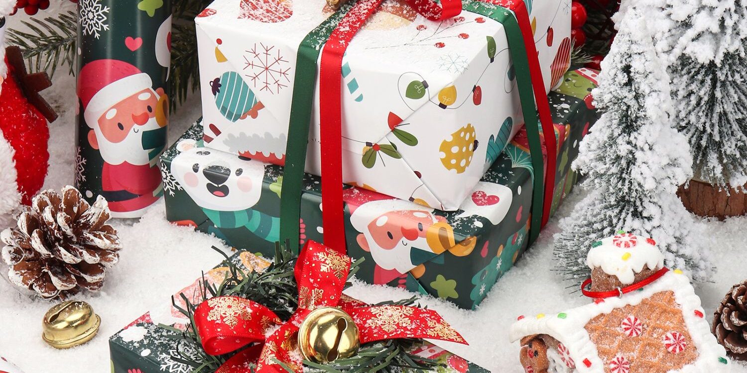 Eco-friendly large size Christmas wrapping paper for gifts