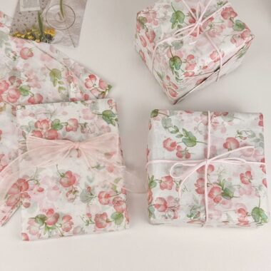 Sweet pink sweet pea floral decorative gift wrapping paper