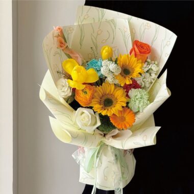 Waterproof thick tulip flower wrapping paper for bouquets