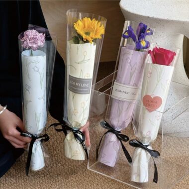Waterproof thick tulip flower wrapping paper for bouquets
