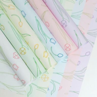 Waterproof thick tulip flower wrapping paper for bouquets